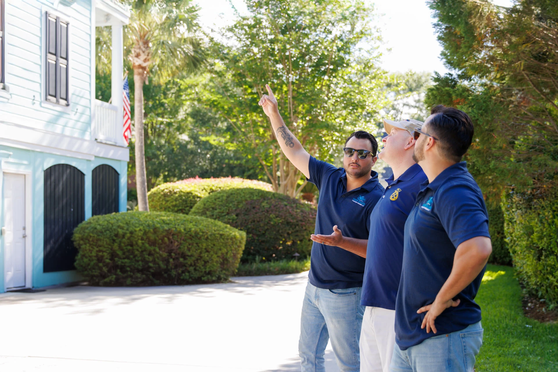 Ship Shape team planning on-site at a Charleston project