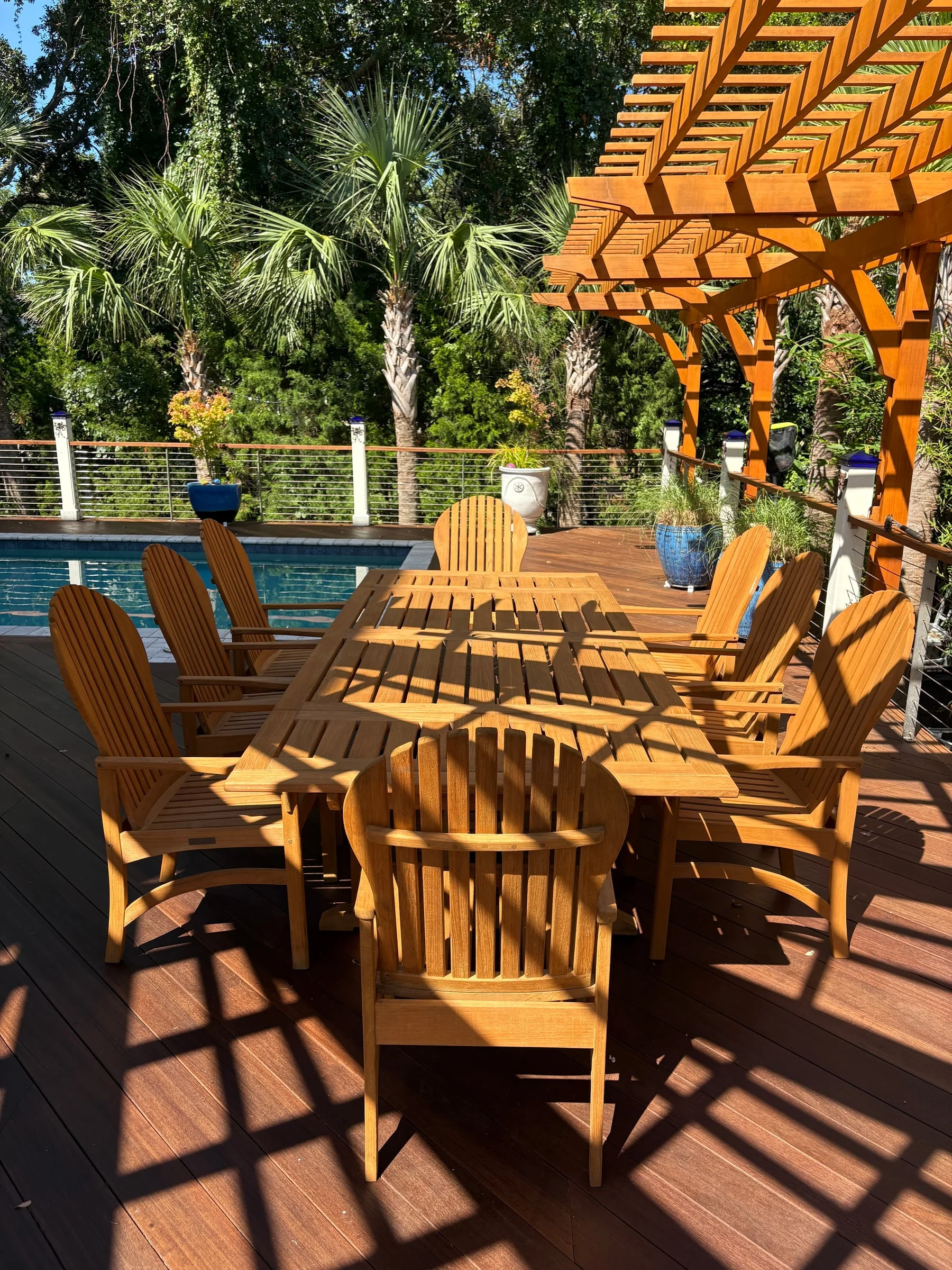 Pergola and teak furniture restoration
